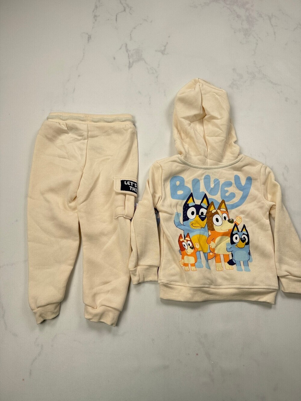 Bluey Bluey Hoodie Pants Set Cream 2010s Printed - Girls 3T
